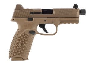 FN 509 Tactical 9mm 10 Round Pistol in FDE has a threaded barrel